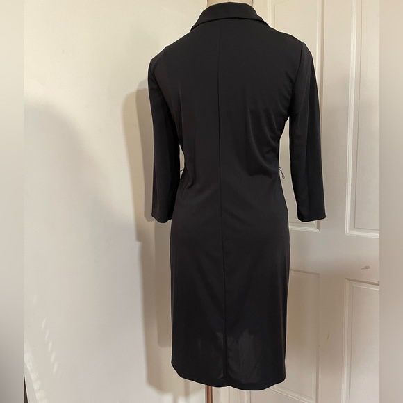 Believe Black Pique 3 buttons Bodice Midi Dress plus size 16W - Picture 4 of 7